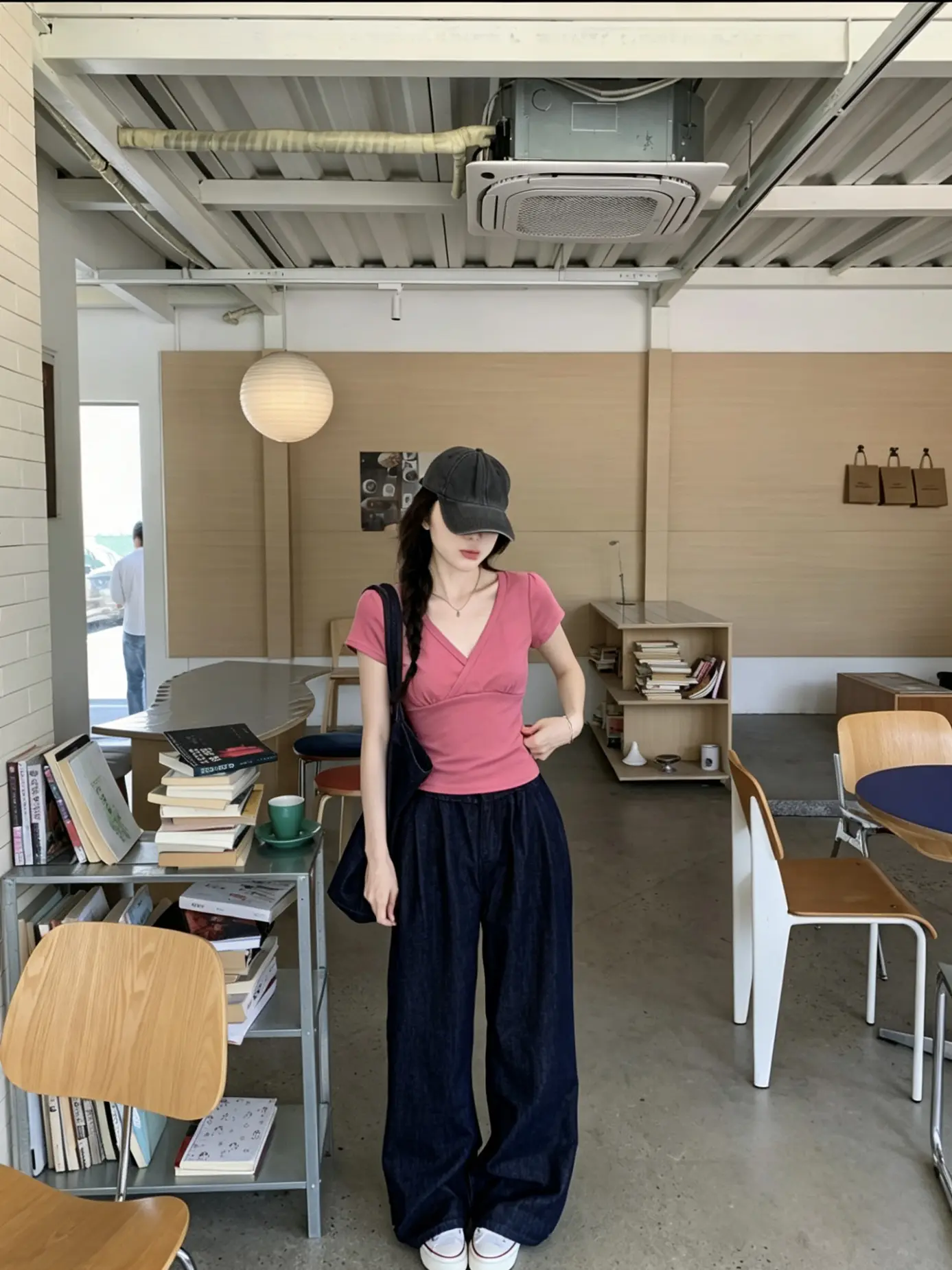 진한 핑크 컬러 정장 스타일 티셔츠 상세 이미지 2