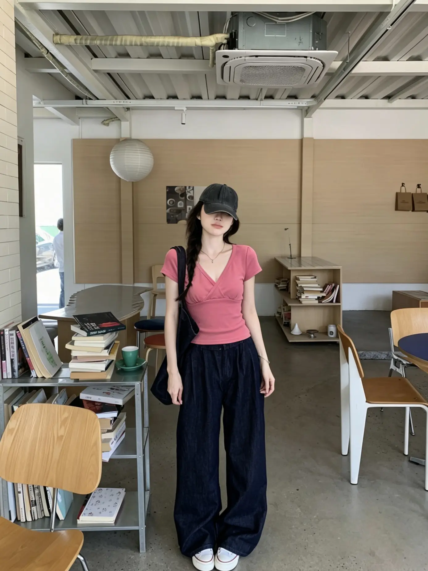 진한 핑크 컬러 정장 스타일 티셔츠 상세 이미지 5