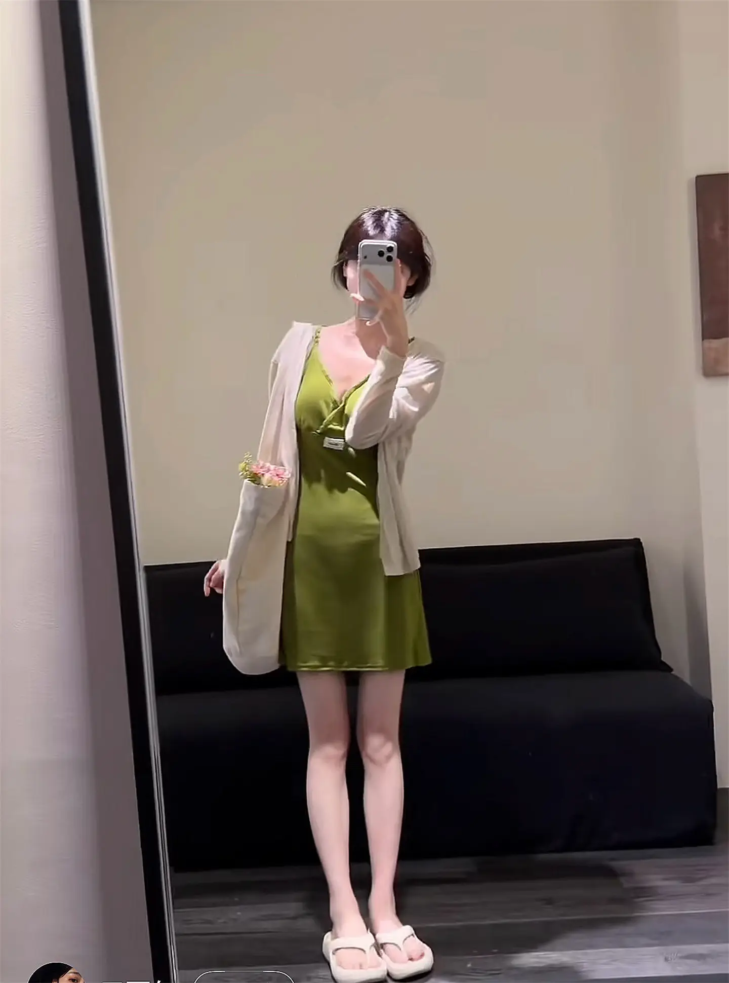 러블리 V넥 레이스 민소매 원피스 상세 이미지 2