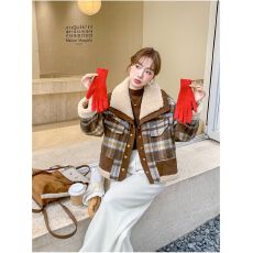 批发<b class='q'>短</b>款撞色夹棉加厚小香风外套女秋冬装新款2025韩系小个子保暖上衣