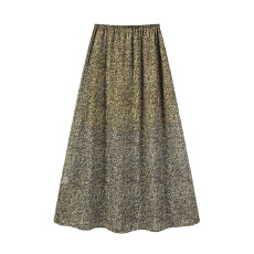 批发三标齐全 天猫品质 五线打边 自带凉感~松紧腰百搭豹纹系列半身裙