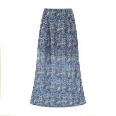 批发三标齐全 天猫品质 五线打边 青花瓷印花透纱斜裁鱼尾半身裙