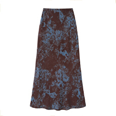 批发三标齐全 天猫品质 五线打边 晕染印花薄款斜裁鱼尾半身裙