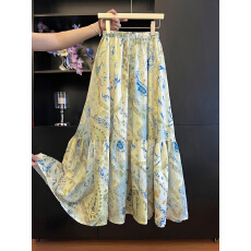 批发三标齐全 天猫品质 五线打边 <b class='q'>复古</b>度假风半身裙伞裙蛋糕裙