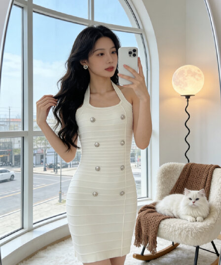 okmashop 작은 샤넬 스타일 니트 드레스 여성 겨울 인사이드 가져 가라. 바지 스커트 고급 센스 품격 행침 목 미니 스커트