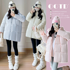 批发实拍网红2025泡芙棉衣棉服冬季保暖加厚宽松外套孕妇棉衣