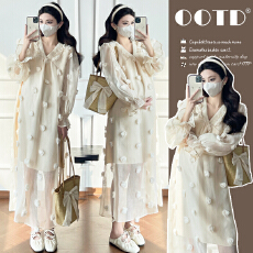 批发实拍2026春季超仙立体花朵气质<b class='q'>孕妇</b><b class='q'>连衣裙</b>