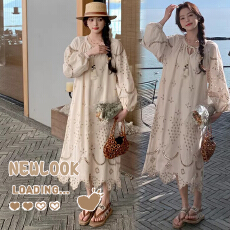 批发超仙浪漫别致镂空流苏长裙早春新款温柔风法式气质<b class='q'>孕妇</b><b class='q'>连衣裙</b>