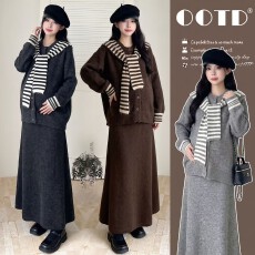 批发实拍大码毛衣套女秋冬<b class='q'>显瘦</b>遮<b class='q'>孕妇</b><b class='q'>肉</b>休闲套装