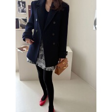 毛呢大衣女中长款 外套秋冬高级感 收腰 韩国东大门ins 大码女装