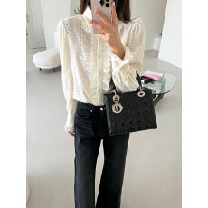 26春 韩国代购 复古宫廷蕾丝长袖衬衫高级感轻奢减龄洋气衬衣女