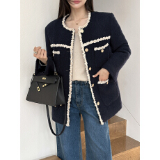 批发26春 小香风粗花呢圆领<b class='q'>西装外套</b>女 轻奢时尚 名媛淑女韩国chic