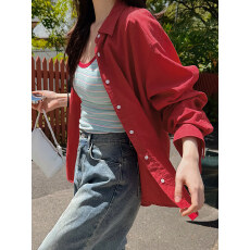 批发糖果色长袖衬衫