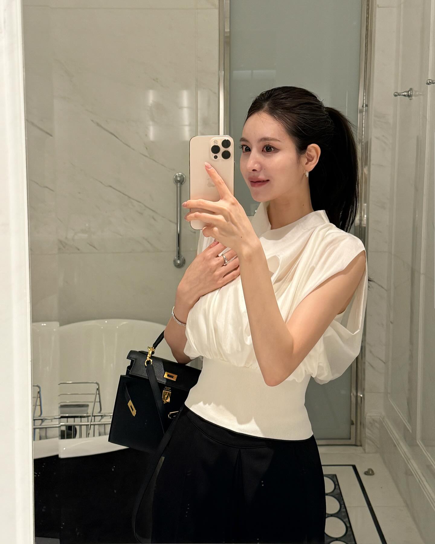 선적 중 보 주님 우아함 바람 말뚝 더미 칼라 허리 수축 민소매 셔츠 맨위