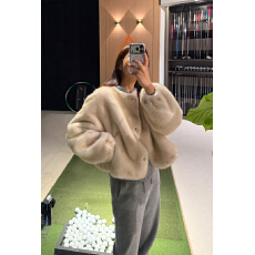 批发韩系轻熟 水貂毛毛短外套 环保皮草大衣2026新款女款<b class='q'>冬</b>季爆款实拍