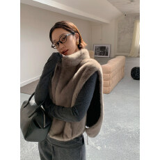 批发水貂毛皮草马甲外套 毛毛马夹2026新款女款背心披肩 休闲百搭<b class='q'>通勤</b>