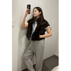 批发双面穿水貂毛拼牛仔马甲皮草外套 韩系轻熟 休闲百搭<b class='q'>通勤</b>风马夹