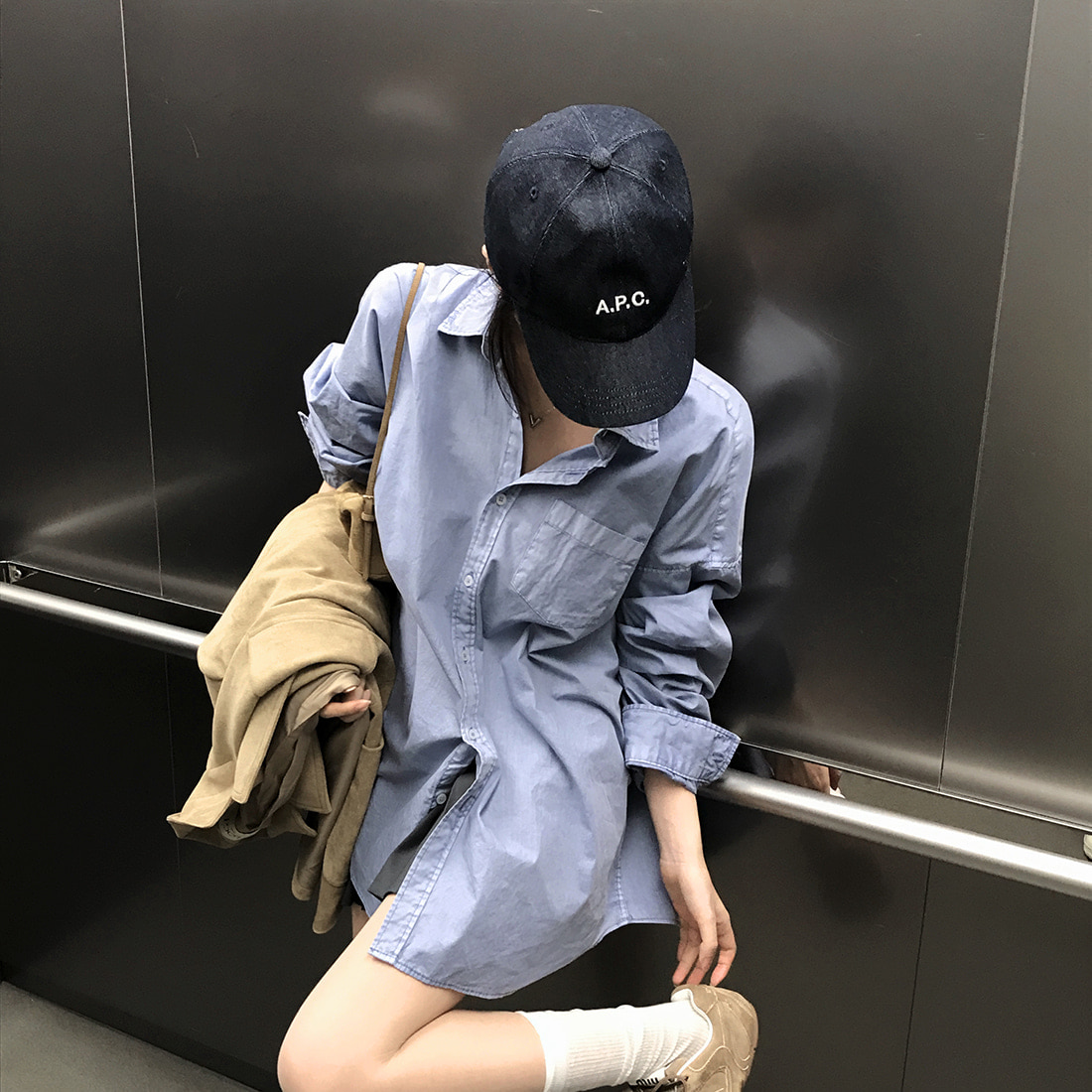 BY36545# 复古色系宽松...