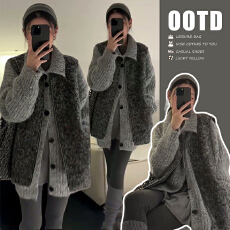 批发秋冬新款韩版时尚慵懒风无袖马甲背心+宽松毛衣外套孕妇两件套