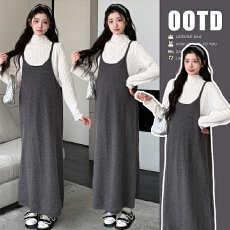 批发实拍 秋冬新款时尚<b class='q'>百搭</b>韩系吊带背心裙孕妇装两件套