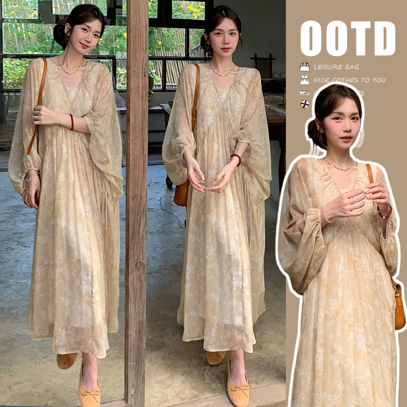 봄 새로운 부드러운 바람 무거운 작업 슬림해 보이는 품격 임산부 드레스