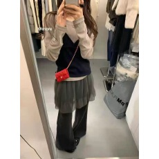 批发十三行2026早春新款长袖丝绒打底衫T恤叠穿v领吊带<b class='q'>背心</b>两件套上衣