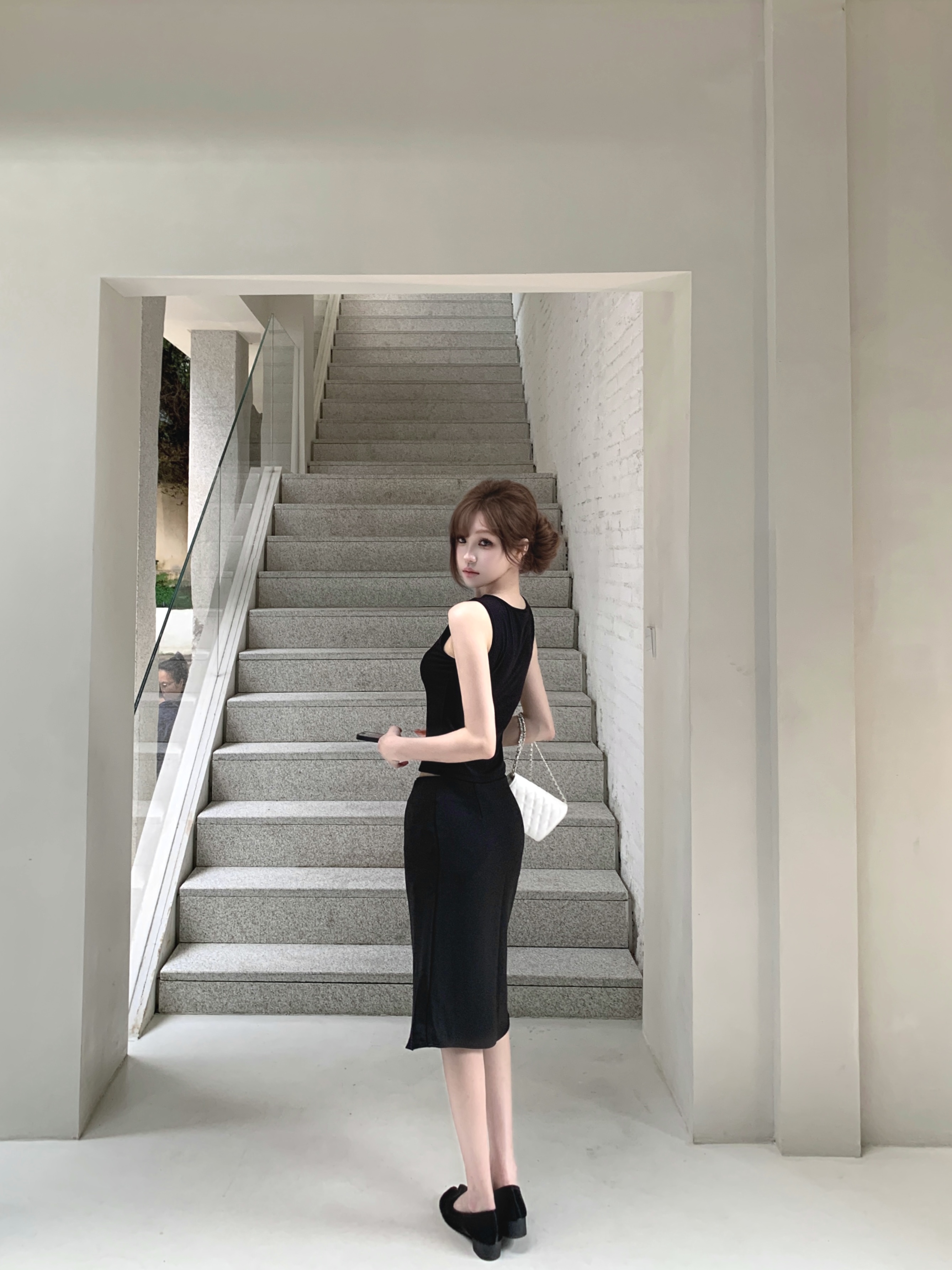실사 아메리칸 레트로 조끼 반신 스커트 투피스 세트 여름 패션 세트