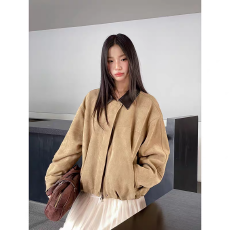 批发韩系独特漂亮短款翻领夹克外套女<b class='q'>秋</b>新款爆款慵懒风巨好看上衣