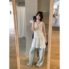 2026年早春！IMISS韩标！绝美蕾丝花边V领棉麻连衣裙