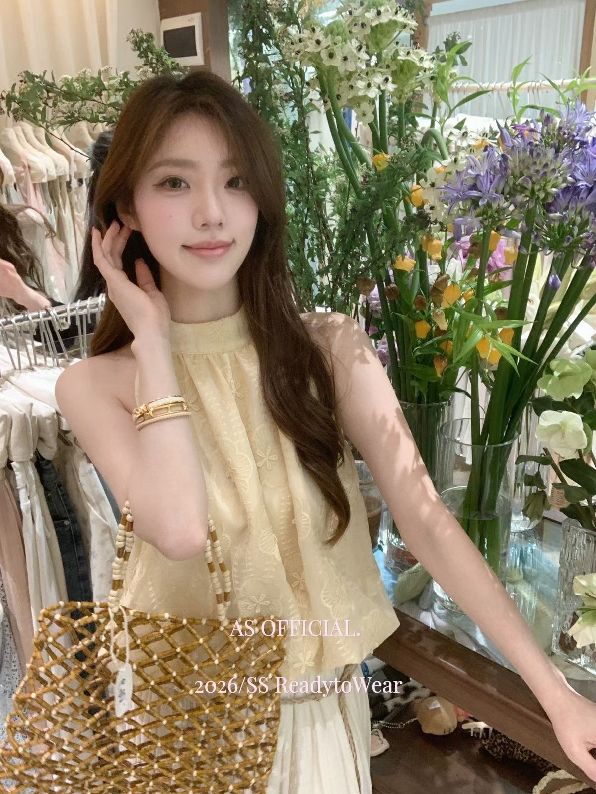 한 부서 달콤한 욕망 핫걸 섹시함 행침 목 디자인 센스 자카드 슬림해 보이는 다용도 조끼 작은 셔츠 여성