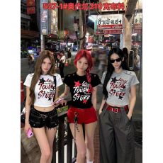 批发酷辣妹金属感韩日系ootd<b class='q'>街头</b>2026春夏新ins潮牌短款T恤时尚东大门