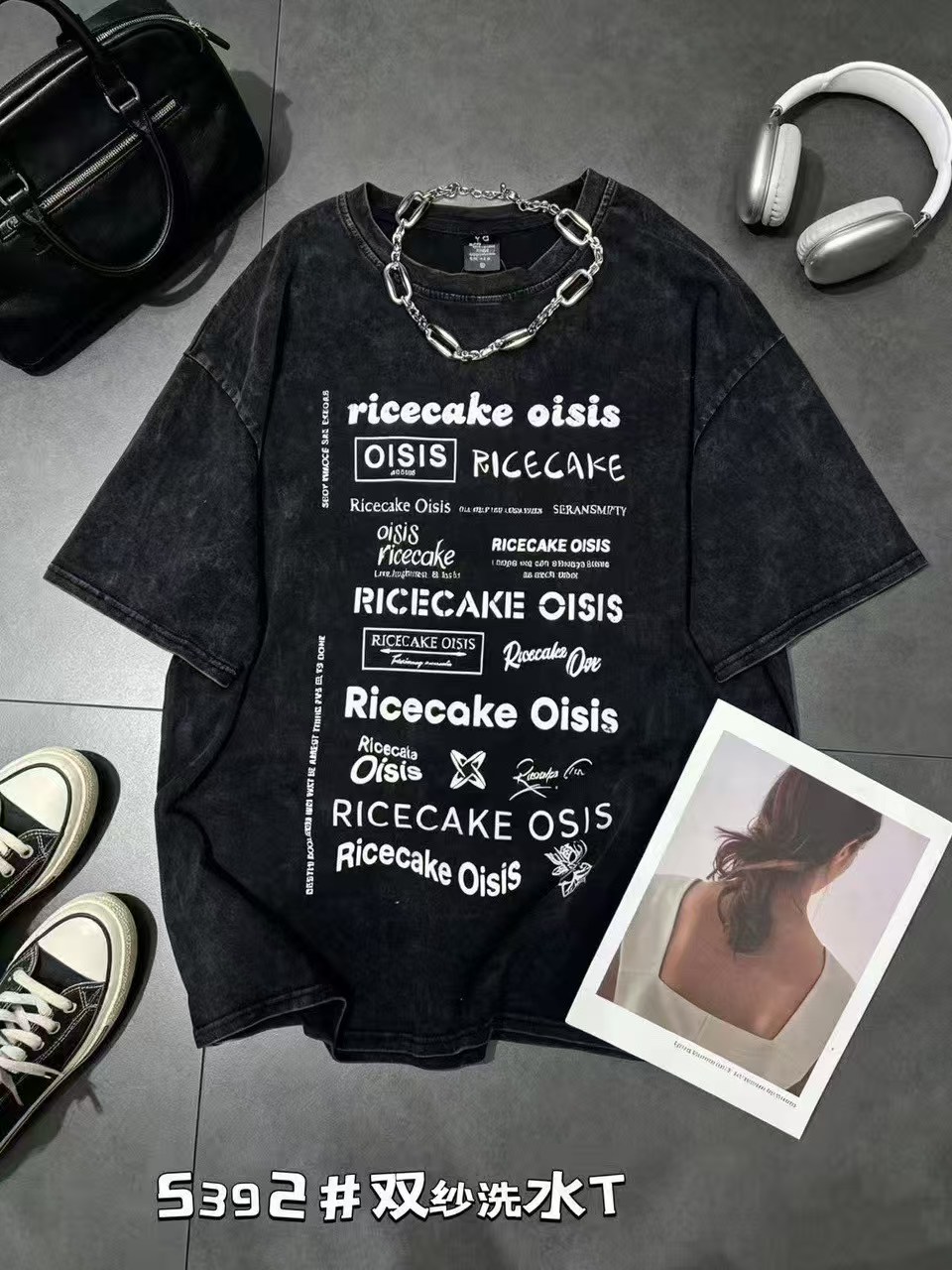 차가운 핫걸 oversize 남자 친구 느긋한 워시 물 데님 마 오래된 2026 봄 여름 가을 새로운 ins 트렌디 아메리칸 거리 t