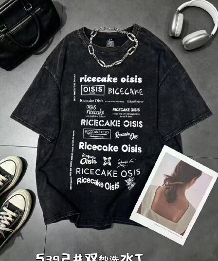 차가운 핫걸 oversize 남자 친구 느긋한 워시 물 데님 마 오래된 2026 봄 여름 가을 새로운 ins 트렌디 아메리칸 거리 t