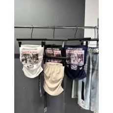 批发酷辣妹美式街头带垫裹胸2026<b class='q'>春</b>夏新ins潮摇滚朋克暗黑个性棉时尚F