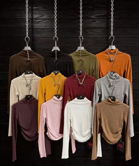 차가운 핫걸 스탠드 칼라 대나무 마디 눈꽃 원단 부드러운 찹쌀 신축성 수신 Pleat 허리 슬림해 보이는 2026 가을 겨울 새로운 만나는 ins 트렌디 k