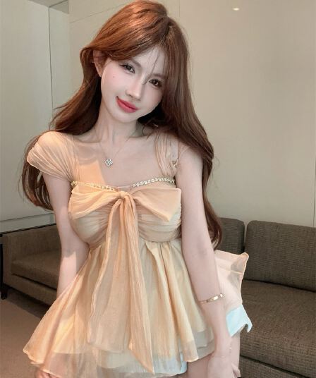 실사 순수한 욕망 바람 핫걸 슬립 다이아몬드 세팅 나비 매듭 맨위