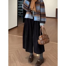 批发【巴黎野<b class='q'>蔷薇</b>】灯芯绒八分裤气质时尚百搭阔腿休闲裤子女