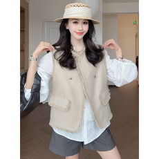 批发梨花雨眠流苏毛边小香风百搭马甲洋气复古高级感坎肩