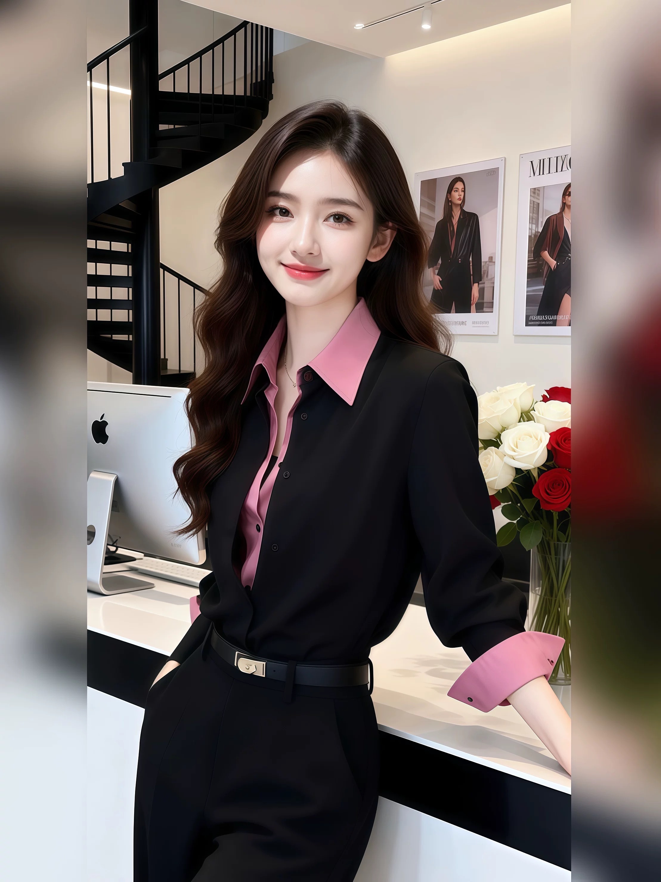 빅 사이즈 패션 여성 이야기 봄 새로운 품격 숙련 된 페이크 레이어드 패치워크 색상 여성 셔츠