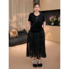 批发胖佳佳波点<b class='q'>裤</b>裙 <b class='q'>雪纺</b>休闲<b class='q'>裤</b>夏季薄款宽松遮肉长<b class='q'>裤</b>