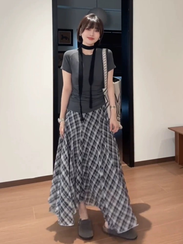 마이크로 지방 mm 오래된 돈 바람 여성 여름 빅 사이즈 도루 센스 우아한 슬림해 보이는 다용도 길다 치마