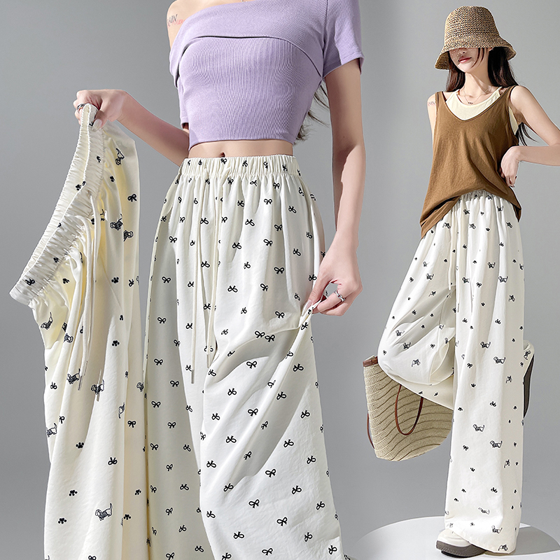 나비 아이싱 실크 좁은 에디션 와이드 레깅스 바지 2026 여름 하이웨이스트 도루 센스 캐주얼 스트레이트 팬츠 작은 키 야마모토 바지