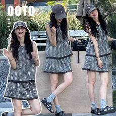 批发孕妇装<b class='q'>夏</b>季显瘦慵懒休闲设计感背心+半身裙套装