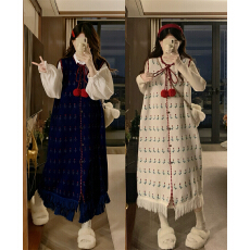 批发实拍大码秋冬新款胖MM流苏系带碎花针织背心裙+半高领针织连衣裙