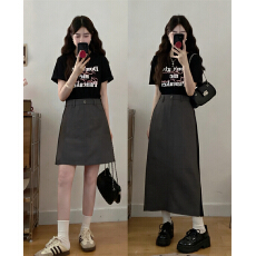 批发实拍大码2026夏季新款胖MM休闲拼接正肩假两件印花显瘦气质连衣裙