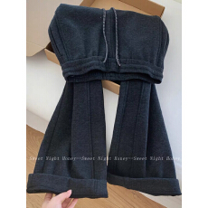 批发2026年春款新款灰色宽松加厚休闲<b class='q'>运动</b>直筒卫裤女款高腰阔裤