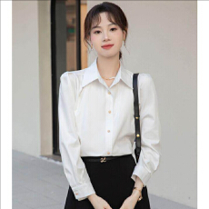 批发法式气质白色衬衫女春装2026新款设计感职业衬衣通勤长袖面试上衣