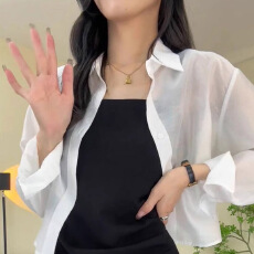 批发官图实价 雪纺防晒衣衬衫女夏外搭披肩短款开衫外套薄<b class='q'>罩衫</b>上衣