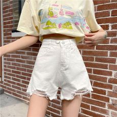 批发2025<b class='q'>新款</b>夏季款牛仔短裤女宽松破洞裤修身显瘦a字裤百搭热裤ins潮