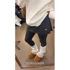 批发原版面料假两件毛呢半身裙<b class='q'>女</b>秋冬百搭咖色复古<b class='q'>裙裤</b>短裙